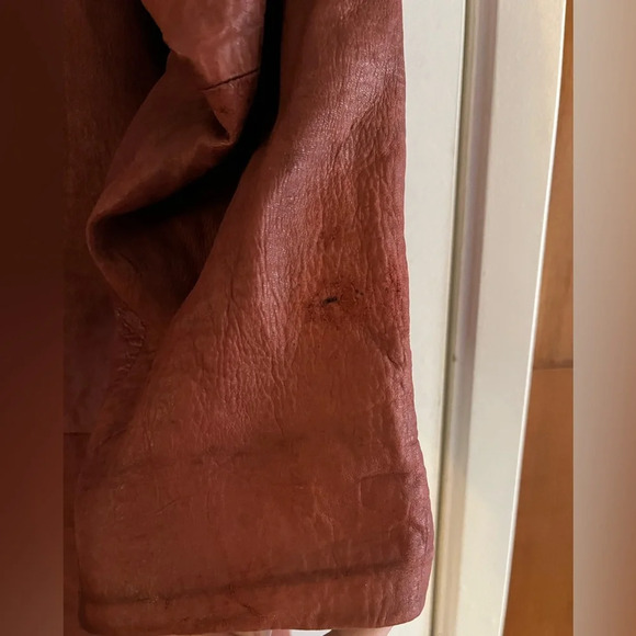 Etienne Aigner Vintage Burgundy Oxblood Leather Blazer Jacket - Picture 6 of 8